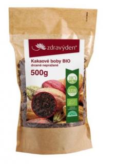 Kakaové boby nepražené drcené RAW/BIO 500 g