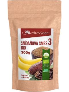 Snídaňová směs 3 BIO, banán a kakao 300g