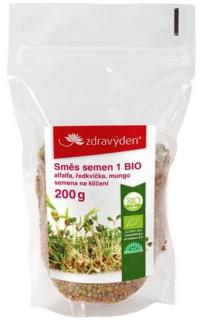 Aspen team Zdravý den Bio Směs semen na klíčení alfalfa, ředkvička, mungo 200 g