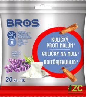 Bros - kuličky proti šatním molům s vůní levandule 20 ks