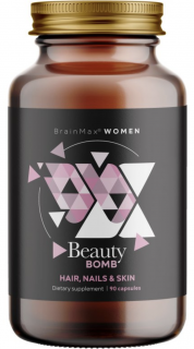 BrainMax Women Beauty Bomb, vlasy, nehty, pleť, 90 rostlinných kapslí