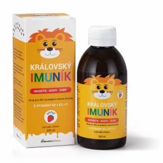 Královský Imuník - dětský sirup pro zdravou imunitu + (Vitamín D3 + K2 + C), 200ml - Kralovstvizdravi.cz