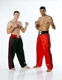 Kalhoty KICKBOXING FIGHTER PLUS černé - saténové Velikost: 160