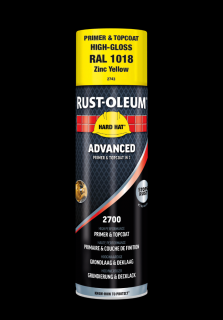 Antikorozní samozákladující barva ve spreji Rust-Oleum Hard Hat® Advanced 2v1 Balení: 500 ml Aerosol Sprej, Barva: RAL1018 žlutá lesklá/ Zinc Yellow