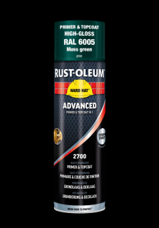 Antikorozní samozákladující barva ve spreji Rust-Oleum Hard Hat® Advanced 2v1 Balení: 500 ml Aerosol Sprej, Barva: RAL6005 zelená lesklá/ Moss Green