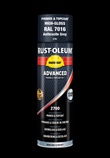 Antikorozní samozákladující barva ve spreji Rust-Oleum Hard Hat® Advanced 2v1 Balení: 500 ml Aerosol Sprej, Barva: RAL7016 tmavě šedá lesklá/…