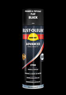 Antikorozní samozákladující barva ve spreji Rust-Oleum Hard Hat® Advanced 2v1 Balení: 500 ml Aerosol Sprej, Barva: RAL9005 černá matná/ Jet Black Flat