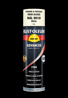 Antikorozní samozákladující barva ve spreji Rust-Oleum Hard Hat® Advanced 2v1 Balení: 500 ml Aerosol Sprej, Barva: RAL9010 bílá lesklá/ Pure White…