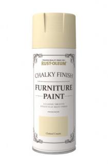 Barva na nábytek ve spreji Rust-Oleum Chalky Finish Furniture Paint, křídový mat, 400 ml Barva: Clotted Cream / smetanová