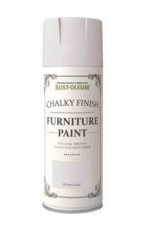 Barva na nábytek ve spreji Rust-Oleum Chalky Finish Furniture Paint, křídový mat, 400 ml Barva: Winter Grey / zimní šedá