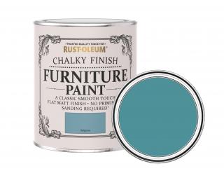 Křídová matná barva na nábytek Rust-Oleum Chalky Finish Furniture Paint Balení: 125 ml, Barva: Belgrave / práškově modrá