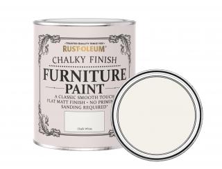 Křídová matná barva na nábytek Rust-Oleum Chalky Finish Furniture Paint Balení: 125 ml, Barva: Chalk White / křídově bílá