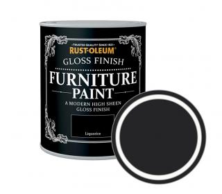 Lesklá barva na nábytek Rust-Oleum Gloss Finish Furniture Paint Balení: 750 ml, Barva: Liquorice/ lékořicová (SuBhölz)