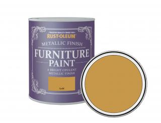 Metalická barva na nábytek Rust-Oleum Metallic Finish Furniture Paint Balení: 125 ml, Barva: Metalická zlatá