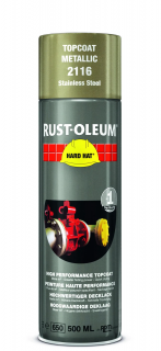 Metalická barva ve spreji Rust-Oleum HARD HAT Metallic Topcoat 500 ml Barva: nerezová ocel/ stainless steel