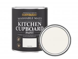 Omyvatelná matná barva na kuchyně Rust-Oleum Kitchen Cupboard Paint Balení: 750 ml, Barva: Chalk White/ křídově bílá