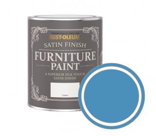 Saténová barva na nábytek Rust-Oleum Satin Finish Furniture Paint Balení: 125 ml, Barva: Cornflower Blue/ modrá (Kornblumenblau)