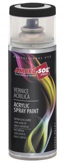 Víceúčelová černá akrylová barva ve spreji AMBRO-SOL Multipurpose Acrylic Paint 400 ml Úroveň lesku: RAL 9005 Černá LESKLÁ