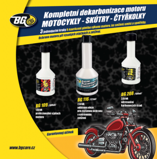 BG6900K - SADA PRO DEKARBONIZACI - 4T MOTOCYKLY (BG109 + 116 + 208) - KIT