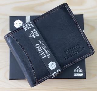 Pánská kožená peněženka Euro Fashion black (RFID secure)