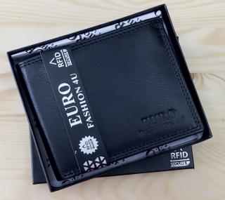 Pánská kožená peněženka Euro Fashion black rfid secure