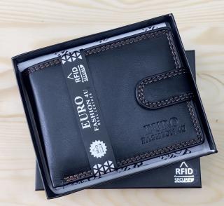 Pánská kožená peněženka s přezkou Euro Fashion black (RFID secure)