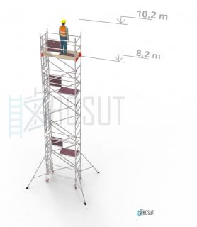 Hliníkové lešení Klasiko - výška 10,2 m (1,8 m x 0,85 m (d/š))