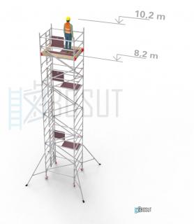 Hliníkové lešení Klasiko - výška 10,2 m (1,8 m x 1,45 m (d/š))