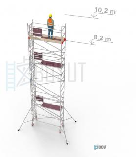 Hliníkové lešení Klasiko - výška 10,2 m (2,5 m x 0,85 m (d/š))