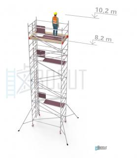 Hliníkové lešení Klasiko - výška 10,2 m (2,5 m x 1,45 m (d/š))