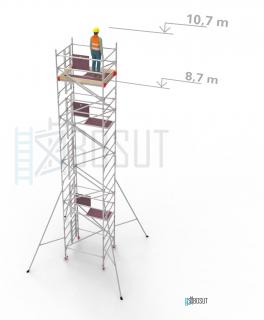 Hliníkové lešení Klasiko - výška 10,7 m (1,8 m x 1,45 m (d/š))