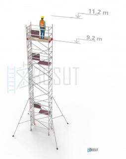 Hliníkové lešení Klasiko - výška 11,2 m (1,8 m x 0,85 m (d/š))