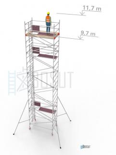 Hliníkové lešení Klasiko - výška 11,7 m (2,5 m x 1,45 m (d/š))