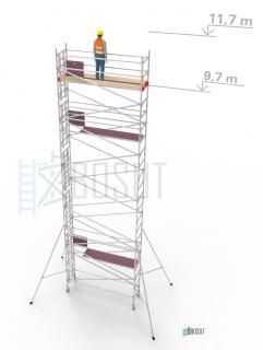 Hliníkové lešení Klasiko - výška 11,7 m (3,2 m x 0,85 m (d/š))