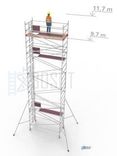 Hliníkové lešení Klasiko - výška 11,7 m (3,2 m x 1,45 m (d/š))