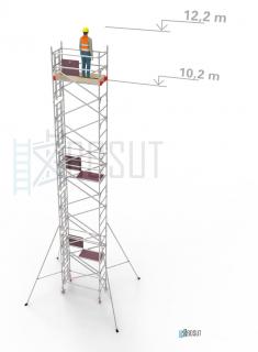 Hliníkové lešení Klasiko - výška 12,2 m (1,8 m x 0,85 m (d/š))