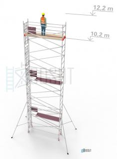 Hliníkové lešení Klasiko - výška 12,2 m (3,2 m x 0,85 m (d/š))