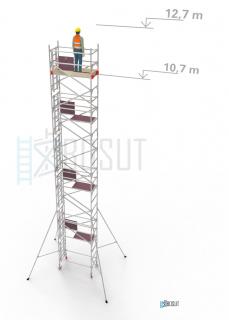 Hliníkové lešení Klasiko - výška 12,7 m (1,8 m x 0,85 m (d/š))