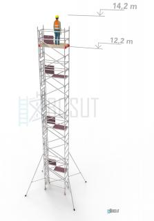 Hliníkové lešení Klasiko - výška 14,2 m (1,8 m x 0,85 m (d/š))