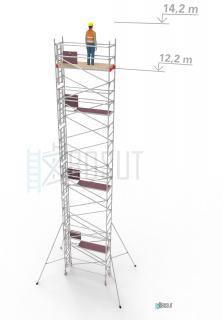 Hliníkové lešení Klasiko - výška 14,2 m (2,5 m x 0,85 m (d/š))