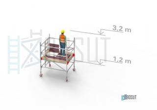 Hliníkové lešení Klasiko - výška 3,2 m (1,8 m x 1,45 m (d/š))