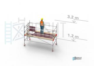 Hliníkové lešení Klasiko - výška 3,2 m (3,2 m x 1,45 m (d/š))