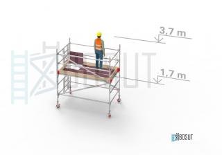 Hliníkové lešení Klasiko - výška 3,7 m (2,5 m x 1,45 m (d/š))