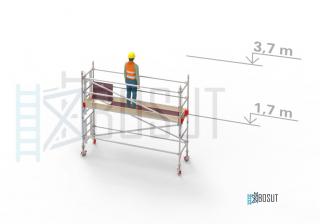 Hliníkové lešení Klasiko - výška 3,7 m (3,2 m x 0,85 m (d/š))