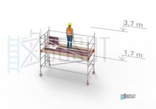 Hliníkové lešení Klasiko - výška 3,7 m (3,2 m x 1,45 m (d/š))