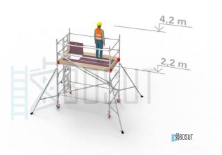 Hliníkové lešení Klasiko - výška 4,2 m (2,5 m x 1,45 m (d/š))