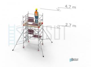 Hliníkové lešení Klasiko - výška 4,7 m (1,8 m x 1,45 m (d/š))