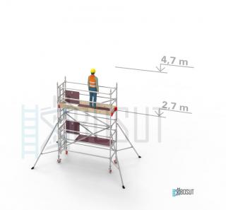 Hliníkové lešení Klasiko - výška 4,7 m (2,5 m x 0,85 m (d/š))