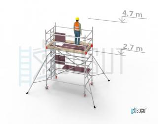 Hliníkové lešení Klasiko - výška 4,7 m (2,5 m x 1,45 m (d/š))