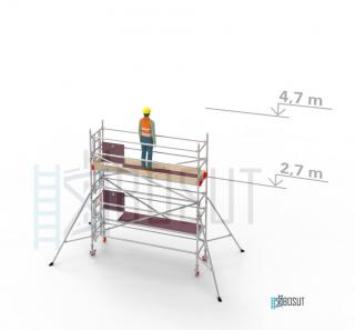 Hliníkové lešení Klasiko - výška 4,7 m (3,2 m x 0,85 m (d/š))